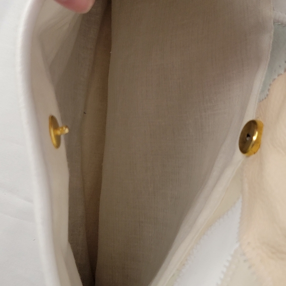 Pastel and White Leather patchwork purse. Vintage 80s leather purse. Classics. - Picture 6 of 9